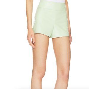 NWT ALICE + OLIVIA Donald Faux Leather Shorts Pistachio